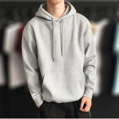 China New Fashion Men's Solid Color Blouse Loose Hooded Casual Fleece Polyester Hooded Street Long Sleeve Tops White Mens Hoodies for sale