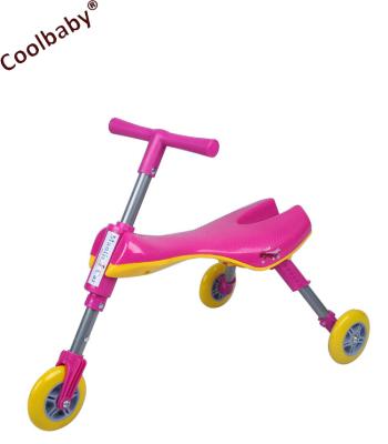 China Polyester COOLBABY Rushed Baby Walker Toy Folding Baby Tricycle Kids Bug Tricycle Ride On Car for sale