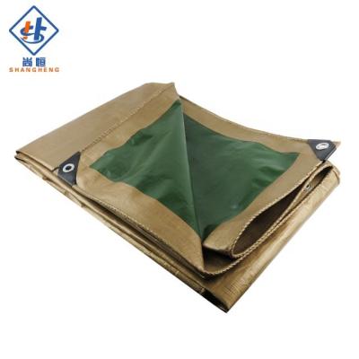 China Double Faced Waterproof 220gsm 10x12m Brown Tarpaulin Cover Truck Tarpaulin for sale