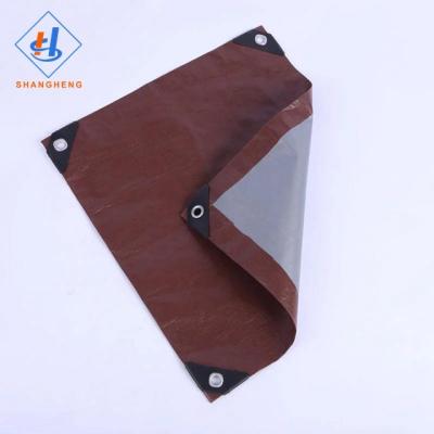 China Double Faced Brown Tarpaulin Car Cover Truck Canopy Tarpaulin for sale