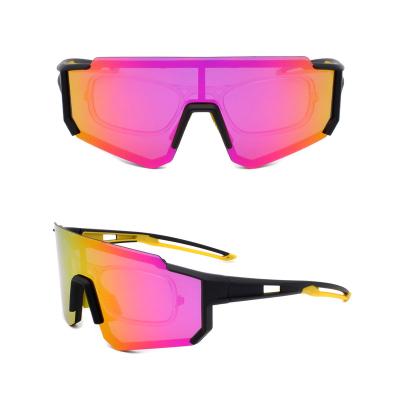 China Cycling custom fashion big frame mirrored lens polarized sunglasses bike cycling 2022 for sale