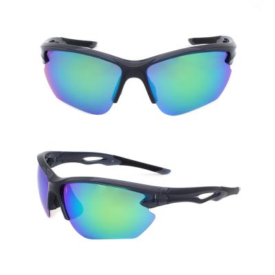 China Sports Sunglasses wholesales 2022 outdoor tr90 mens high quality frames sports sunglasses black colour for sale