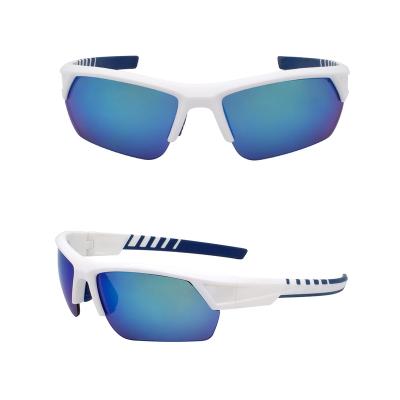 China Sports Sunglasses trendy white tr90 frame sporty sun glasses sports outdoor tac polarized sunglasses for sale