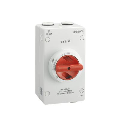 China Isolator Switch DC Disconnect Switch In IP66 Enclosure For BYT-32 Solar PV. for sale