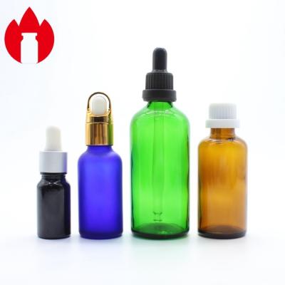 China Essentiële oliefles 5 ml-100 ml lege cosmetische essentiële olie glazen fles met druppelkap Te koop