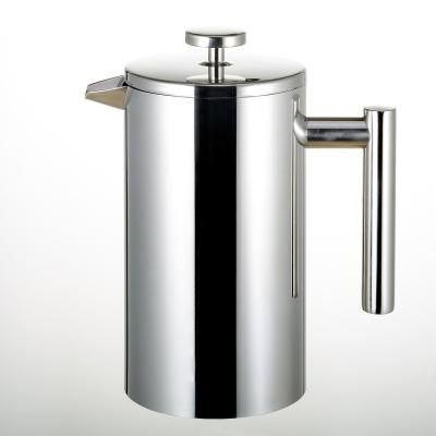 China Highly Viable Reusable Mirror Polished 800ml Commercial Insurance Camping Travel French Press for sale