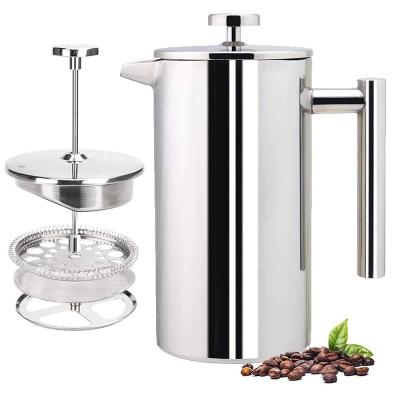 China Amazon Food Grade Coffee Plunger Coffee Press Stainless Steel Double Wall Coffee Maker Viable Hot Selling French Press French Press for sale