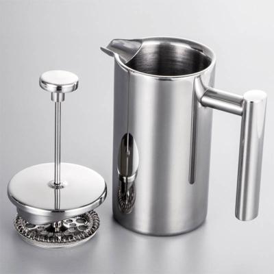 China WITH LID Cafetera Prensa Francesa Double Wall Insulated 304 Stainless Steel Cafetiere Filter Press Pot French Coffee Maker for sale