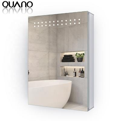 China Morden Modern Bathroom LED Mirror Cabinet With Demister Pad On Mirrored Door for sale