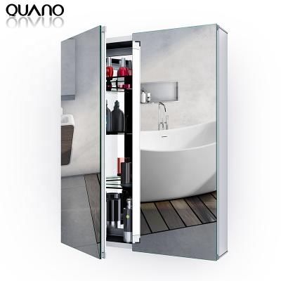 China Modern Large Storage Wall Mounted Bathroom Mirror Cabinet With Mirrored Double Doors for sale