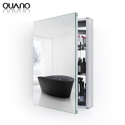 China Modern Style Wall Mounted Aluminum Alloy Bathroom Mirror Cabinet for sale