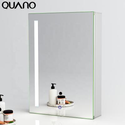 China Modern Wall Mounted Illuminated Bathroom Mirror Cabinet With LED Light for sale