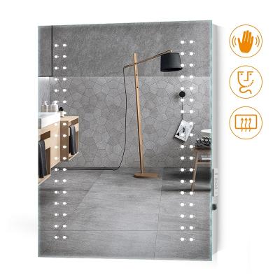 China IR Sensor Light Switch LED Lighted Mirror with Shaver Plug for sale