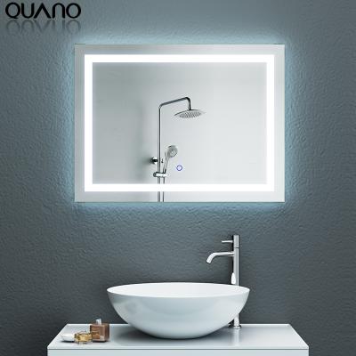 China Bright rectangular shape LED illuminated backlit mirror for sale