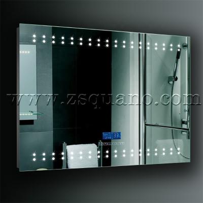 China Illuminated TOP Illuminated Bathroom Mirror With LED Digital Pendulum for sale