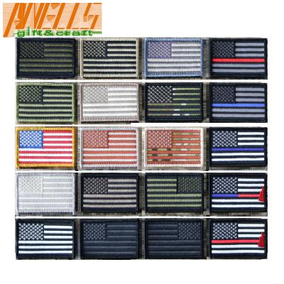 中国 REVERSE American FLAG Embroidered Patch Patriotic USA US Embroidery Patch Brand New US Flag Shoulder Patch 販売のため