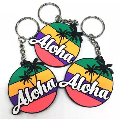 Chine 2D chaîne principale en caoutchouc faite sur commande molle promotionnelle adaptée aux besoins du client de PVC de cadeau Aloha à vendre