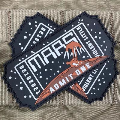 Κίνα Custom made patch Mars Admit One PVC Patch PVC Hook sew on Patches προς πώληση