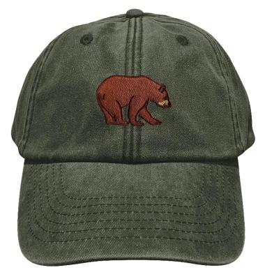 Κίνα Black Bear Embroidered Hat 5-Panel Baseball Cap Embroidered Logo Cap with 6 Eyelets προς πώληση