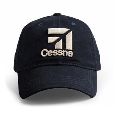 Cina Cessna Aircraft Black Hat Twill Cap logo ricamato Cappuccio da baseball in vendita