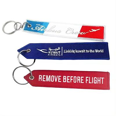 China Fabric Embroidery Crew Key Chain Flight Crew Motorcycle Special Item Embroidered Key Tags for sale