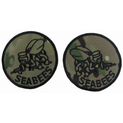 China Washable Polyester Camo Embroidered Patch For Army Velcro for sale