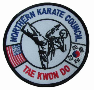 China Grenze TAEKWONDOS Merrow stickte Logoflecken 130*30mm zu verkaufen