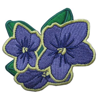 China Polyester Background 10C Color Uniform Embroidery Patch Flower Pattern for sale