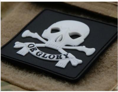 China 3D Death Glory Skull Military Morale Patch PANTON Color Eco Friendly Soft Pvc for sale