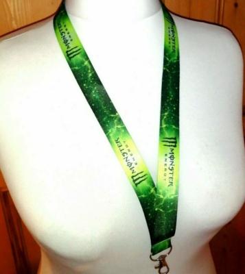 China Metal Hook Silk Printing Monster Energy Lanyard Neck Strap For Keys for sale