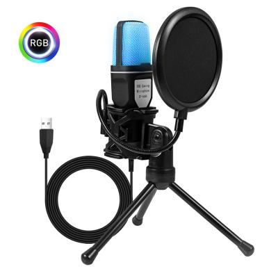 China USB Microphone Professional Microphone Streaming Microphone Usb Rgb Condenser Microphone For Pc for sale