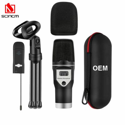 China Dual Condenser Microphone OEM Microfone Sem Fio Microfonos Inalambricos Uhf Wireless Microphone For Youtuber for sale