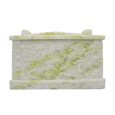 China Customization Cinerary casket jade Lantian jade Chinese handmade solid wood coffin funeral manufacturers for sale