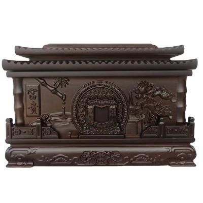 China Customization Urns Solid wood production for men and women universal style black rosewood factory tile lid urn for sale