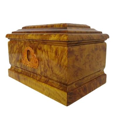 China Customization Golden silk nanmu urns high-grade urns tiger skin golden silk nan urns for sale