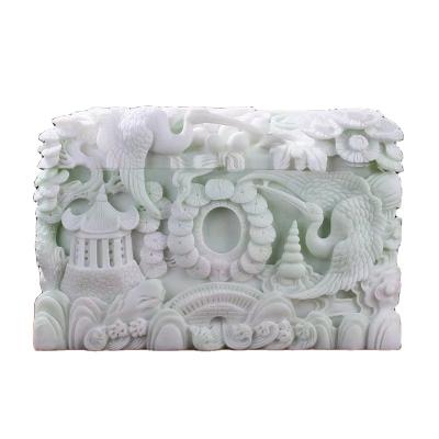 China Customization White marble cinerary casket for men and women carving embalming coffin manufacturers for sale