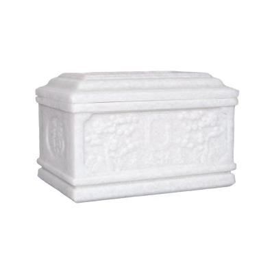 China Customization Wholesale white jade urns shrouds materials white funerals funerary products coffins for sale