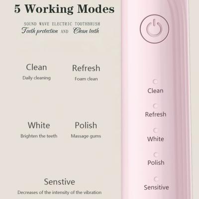 China 4 Modes Battery Operated Waterproof Ultrasonic Automatic Teeth Whitening Electric Oral Toothbrushes for sale