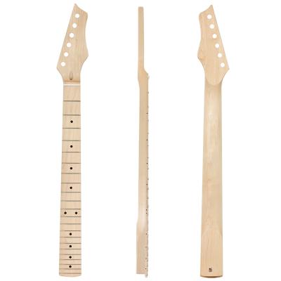 China Wholesale Canada Maple 22 Frets Electric Guitar Neck DIY GUITAR Replacement Neck With Marker Black Dots for sale