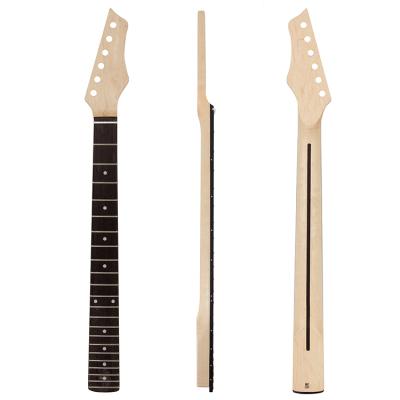 China GUITAR Wholesale 22 Frets Electric Guitar Neck Clear Satin C Shape Maple Neck With Back Band for sale