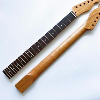 China GUITAR Custom 22 Frets Electric Guitar Neck TL Roasted Flame Maple Guitar Necks For Sale for sale