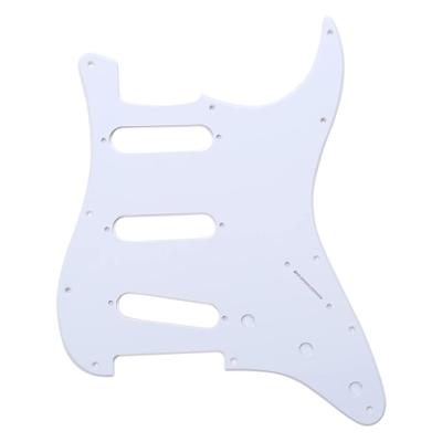 China 11 Hole Start Pickguard White 11 Hole SSS Guitar Pickguard Guitar Sractah Plate 1ply For St Start Electric Guitar Parts for sale