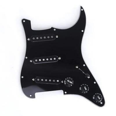 China SSS Alnico High Grade 3Ply-Black Loaded Stratcaster ST Guitar Pickguard With 3 Single Alnico Coil Pickups 5 Way Switch Tone And Volume for sale