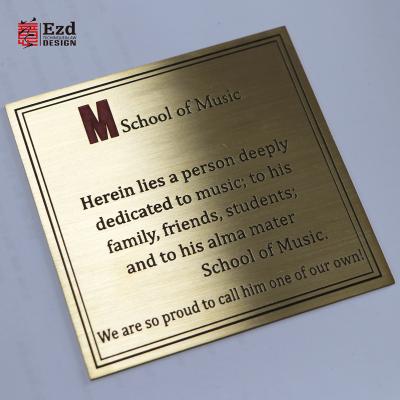 China All Supplier Customized Corrosion Sign Gold EZD Door Plate Shape Metal Laser Engraving Metal Name Plates for sale