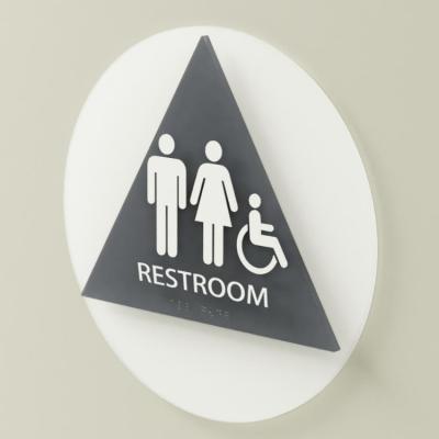 China Customized Modern Hot Selling Customized Durable Acrylic Toilet Bathroom Restroom Wall Mounted Sign Braille Signs for sale