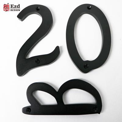 China Custom Modern Metal Alphanumeric Signage Aluminum Alloy Ezd Letter Signs Black Door Numbers Letters House Number Shop Hotel Sign for sale