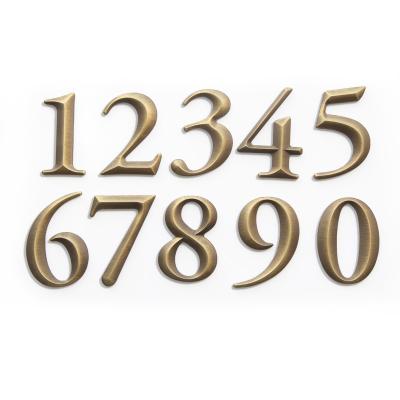 China Modern Hot Selling Ezd Digits Electroplate Sign House Number 3d Metal Brass Letters for sale