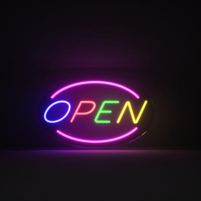 China EZD Simple Outdoor Led Neon Open Narrow Pizzeria Bar Sign Light Open Narrow Neon Signs for sale