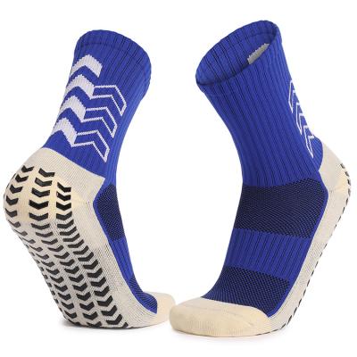 China Free Sample Logo Elite Custom Thick QUICK DRY Cotton Anti Slip Sports Mens Grip Soccer Compression Socks for sale