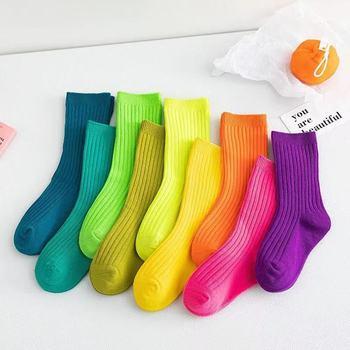 China Custom design sporty wither loose slouch girl socks cotton embroidery crew baby socks for sale